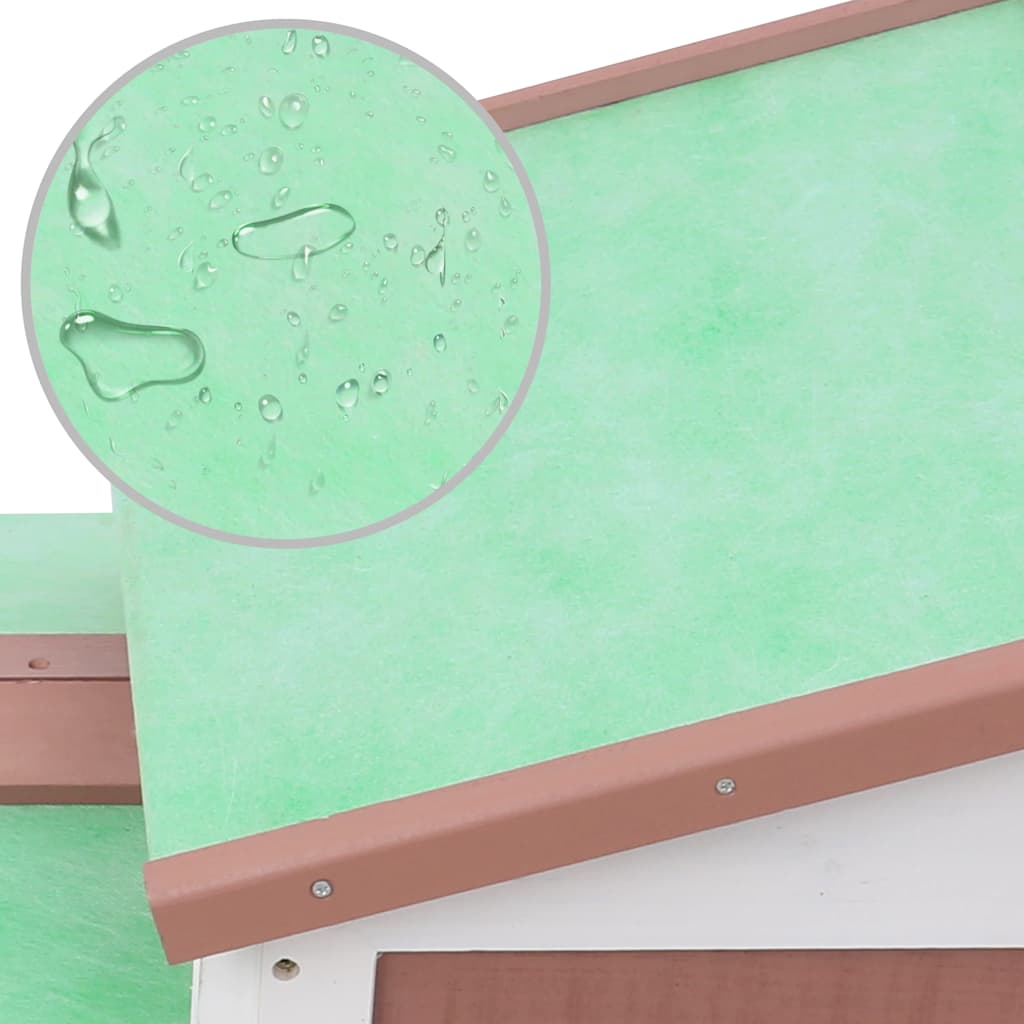 vidaXL Κλουβί Κουνελιών Μεγάλο Καφέ/Λευκό 145 x 45 x 84 εκ. Ξύλινο