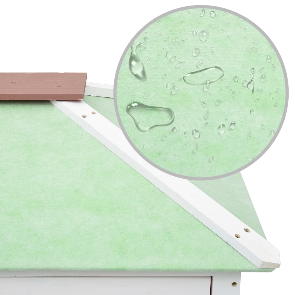 vidaXL Κλουβί Ζώων / Κουνελιών Δύο Ορόφων Καφέ Ξύλινο