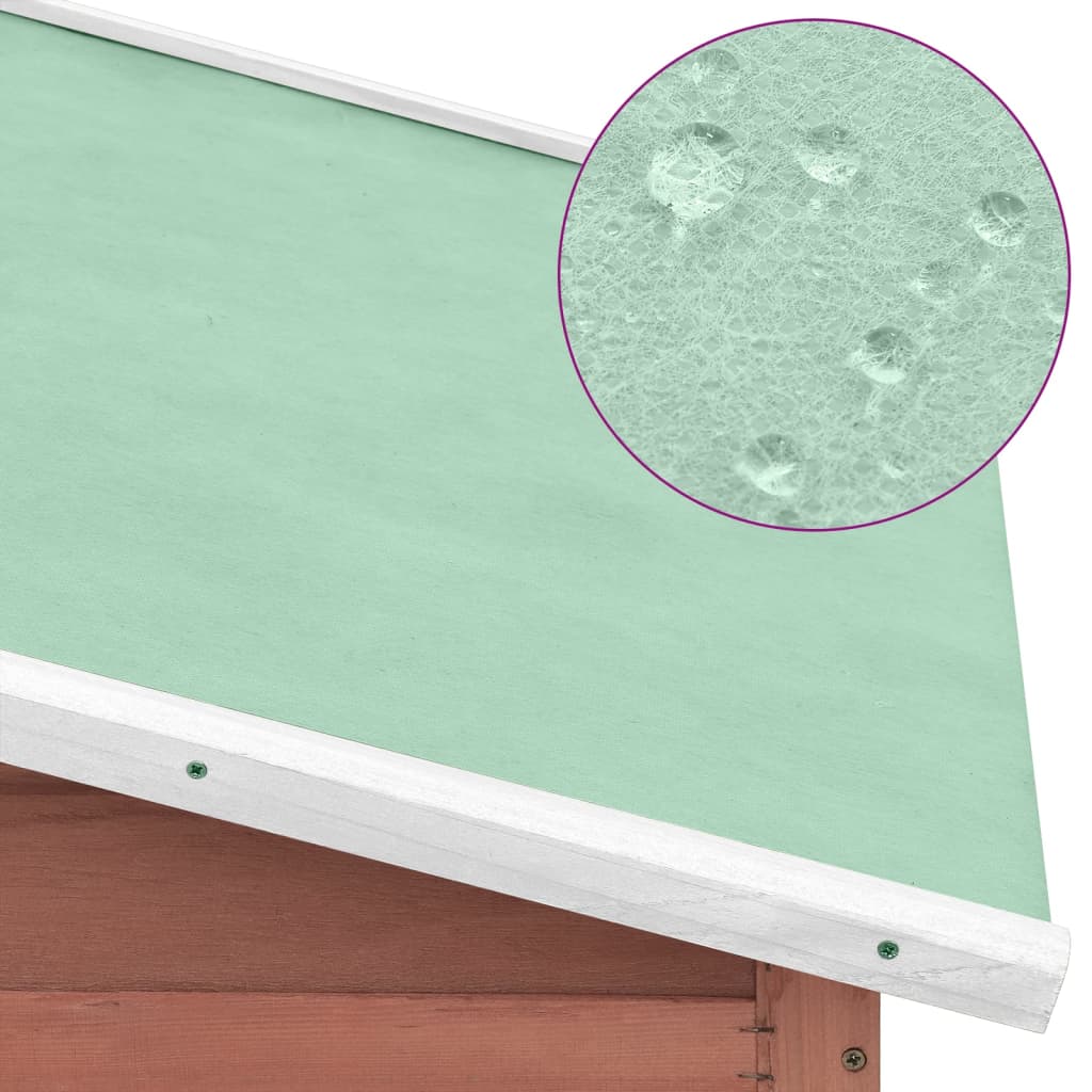 vidaXL Κοτέτσι με Κουτί Ωοτοκίας Μόκα/Λευκό Μασίφ Ξύλο Ελάτης