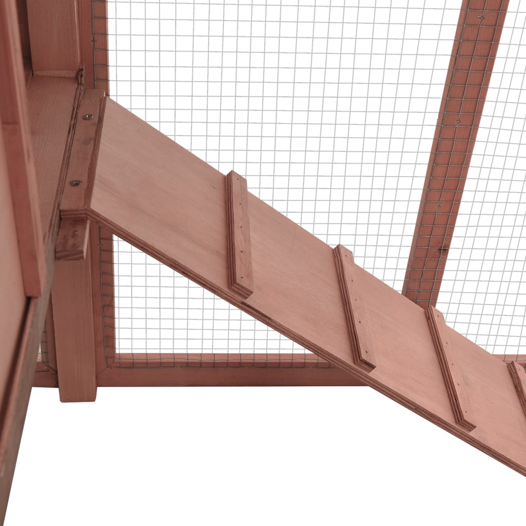 vidaXL Κοτέτσι με Κουτί Ωοτοκίας Μόκα/Λευκό Μασίφ Ξύλο Ελάτης