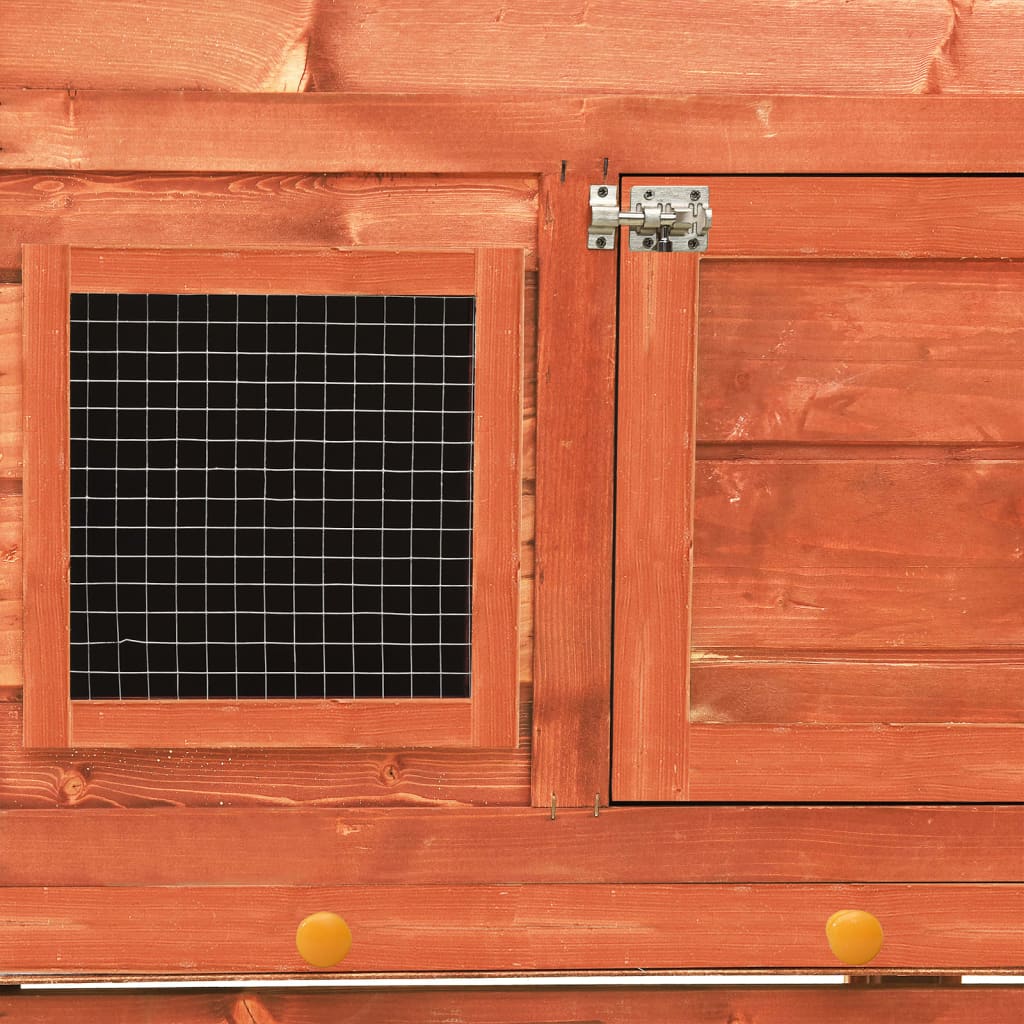 vidaXL Κλουβί Κουνελιών 140 x 63 x 120 εκ. από Μασίφ Ξύλο Ελάτης