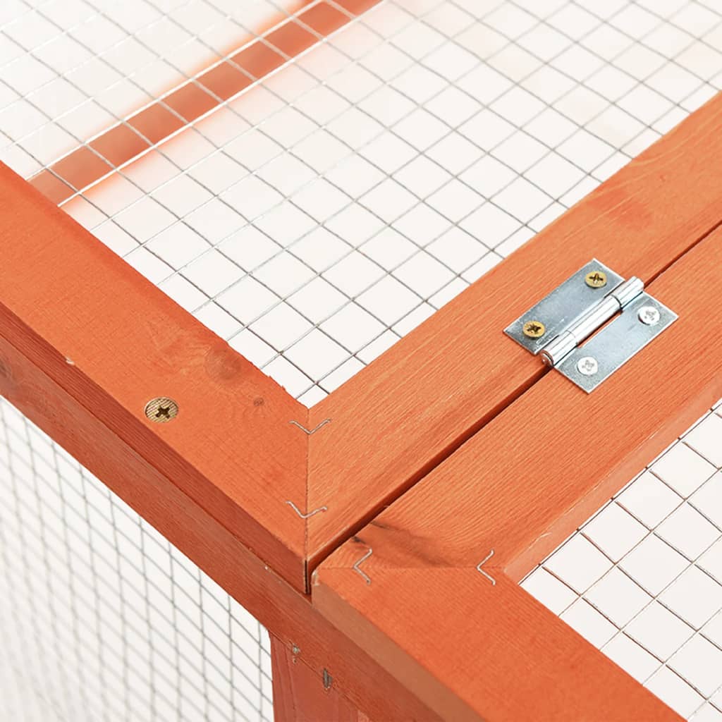 vidaXL Κλουβί Κουνελιών 124 x 120 x 60 εκ. από Μασίφ Ξύλο Ελάτης