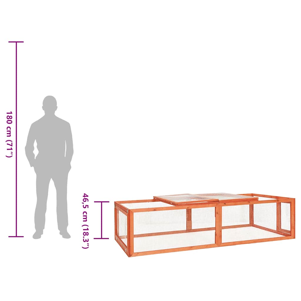 vidaXL Κλουβί Κουνελιών 183 x 90 x 46,5 εκ. από Μασίφ Ξύλο Ελάτης