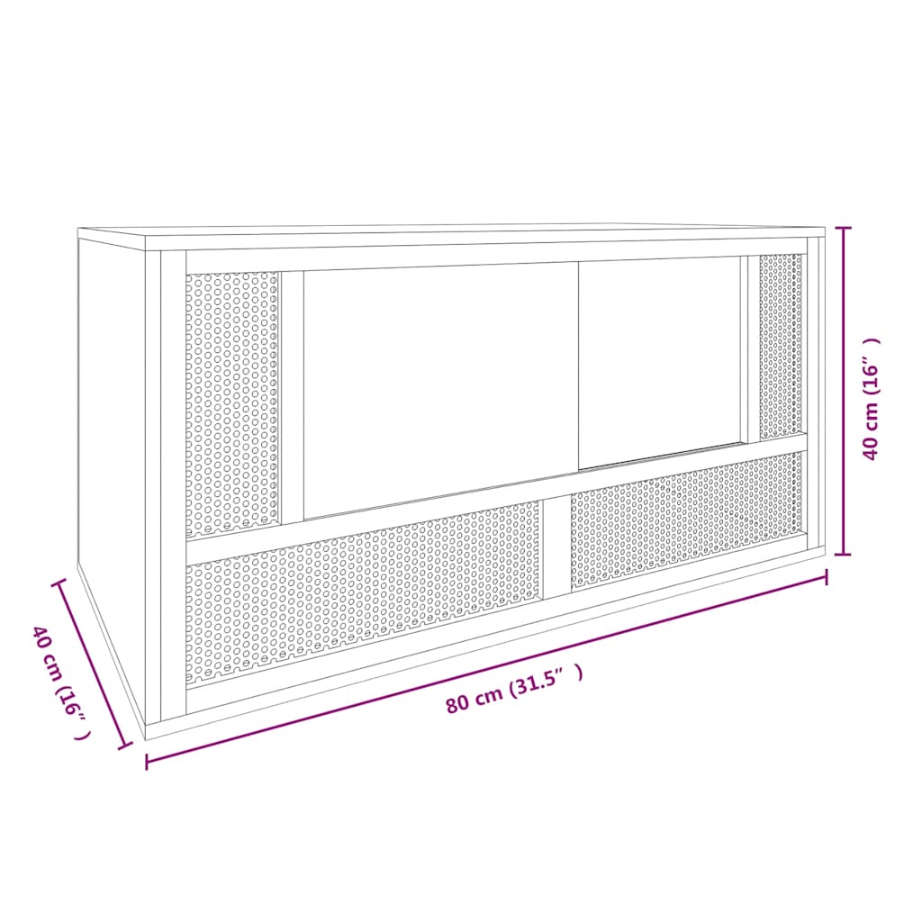 vidaXL Ενυδρείο Ερπετών 80 x 40 x 40 εκ. από Επεξεργασμένο Ξύλο