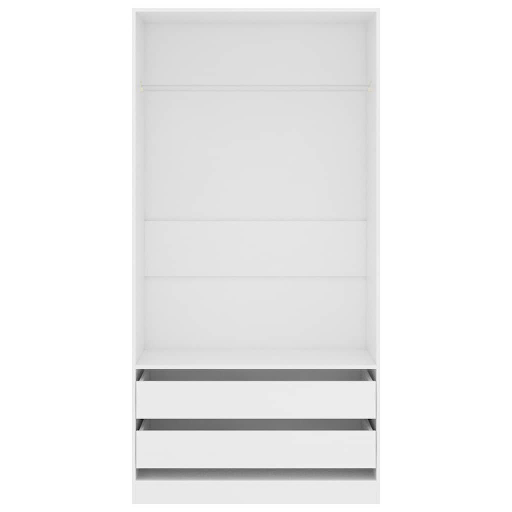 vidaXL Ντουλάπα Λευκή 100 x 50 x 200 εκ. από Επεξ. Ξύλο