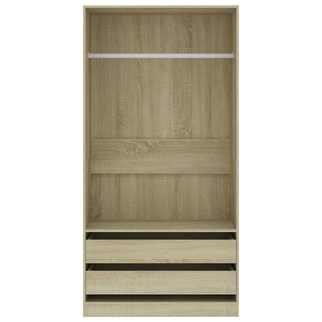 vidaXL Ντουλάπα Χρώμα Sonoma Δρυς 100 x 50 x 200 εκ. από Επεξ. Ξύλο