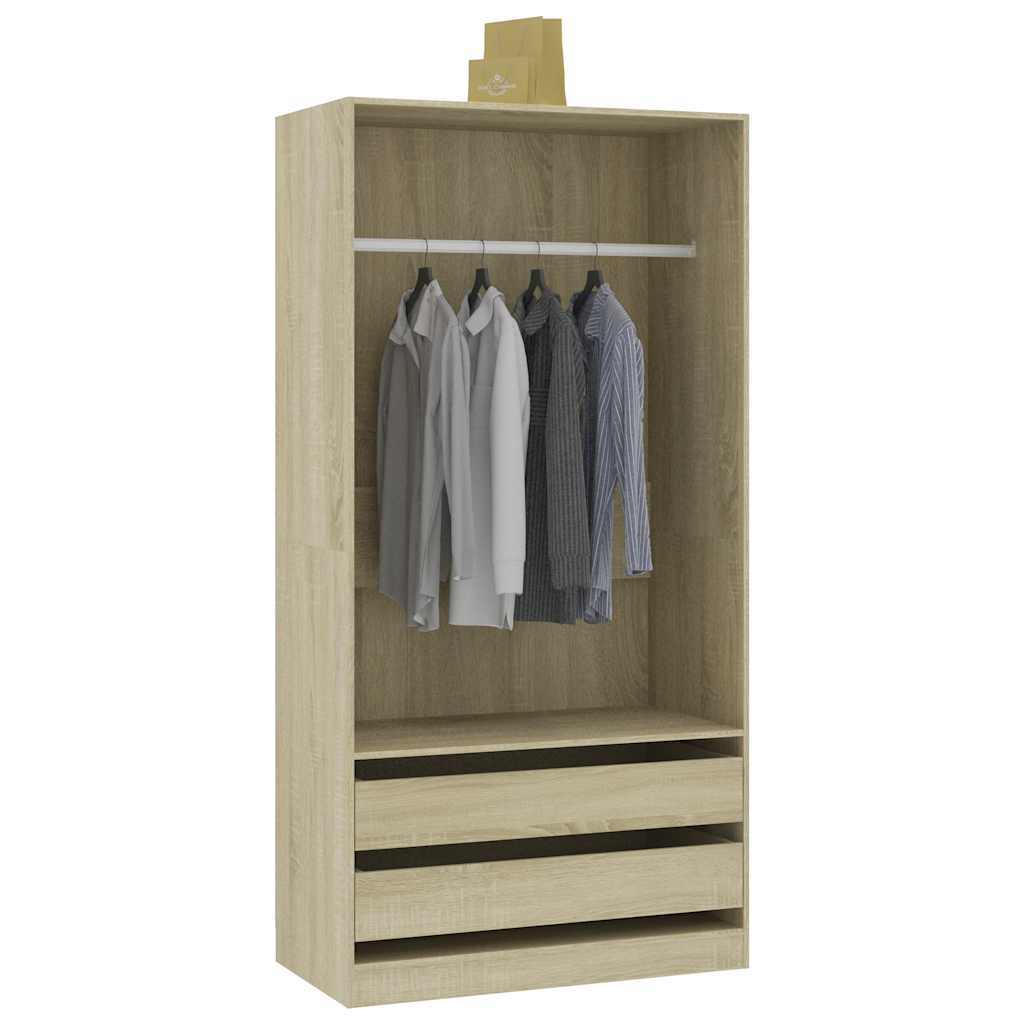 vidaXL Ντουλάπα Χρώμα Sonoma Δρυς 100 x 50 x 200 εκ. από Επεξ. Ξύλο