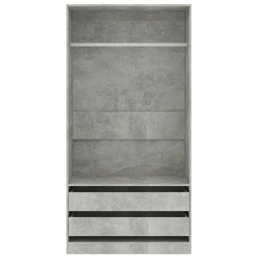 vidaXL Ντουλάπα Γκρι του Σκυροδέματος 100 x 50 x 200 εκ. Επεξ. Ξύλο
