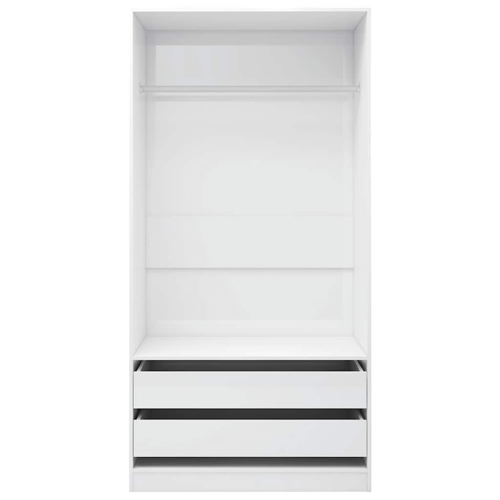 vidaXL Ντουλάπα Γυαλιστερό Λευκό 100 x 50 x 200 εκ. από Επεξ. Ξύλο