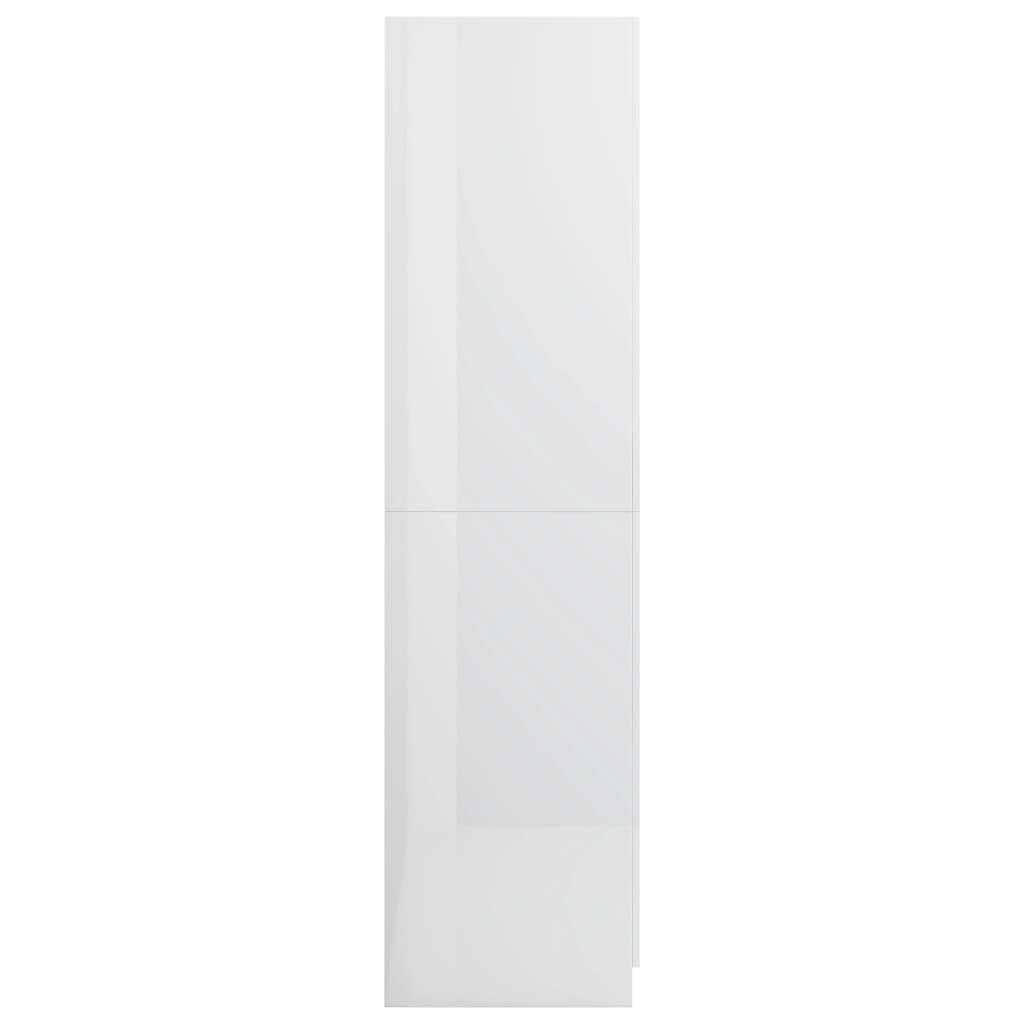 vidaXL Ντουλάπα Γυαλιστερό Λευκό 80 x 52 x 180 εκ. από Επεξ. Ξύλο