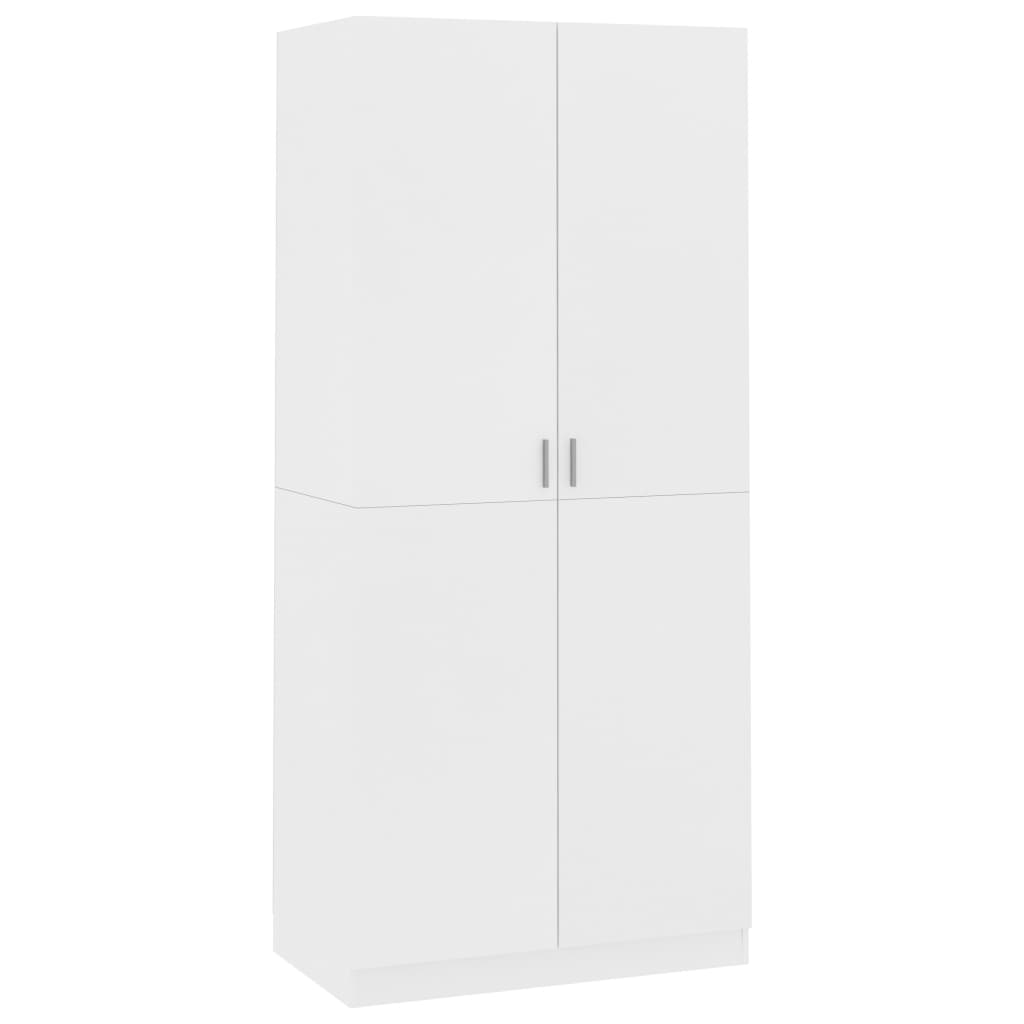 vidaXL Ντουλάπα Λευκή 90 x 52 x 200 εκ. από Επεξ. Ξύλο