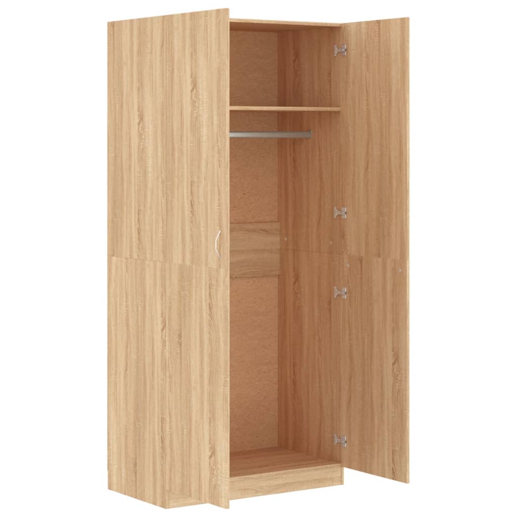 vidaXL Ντουλάπα Χρώμα Sonoma Δρυς 90 x 52 x 200 εκ. από Επεξ. Ξύλο