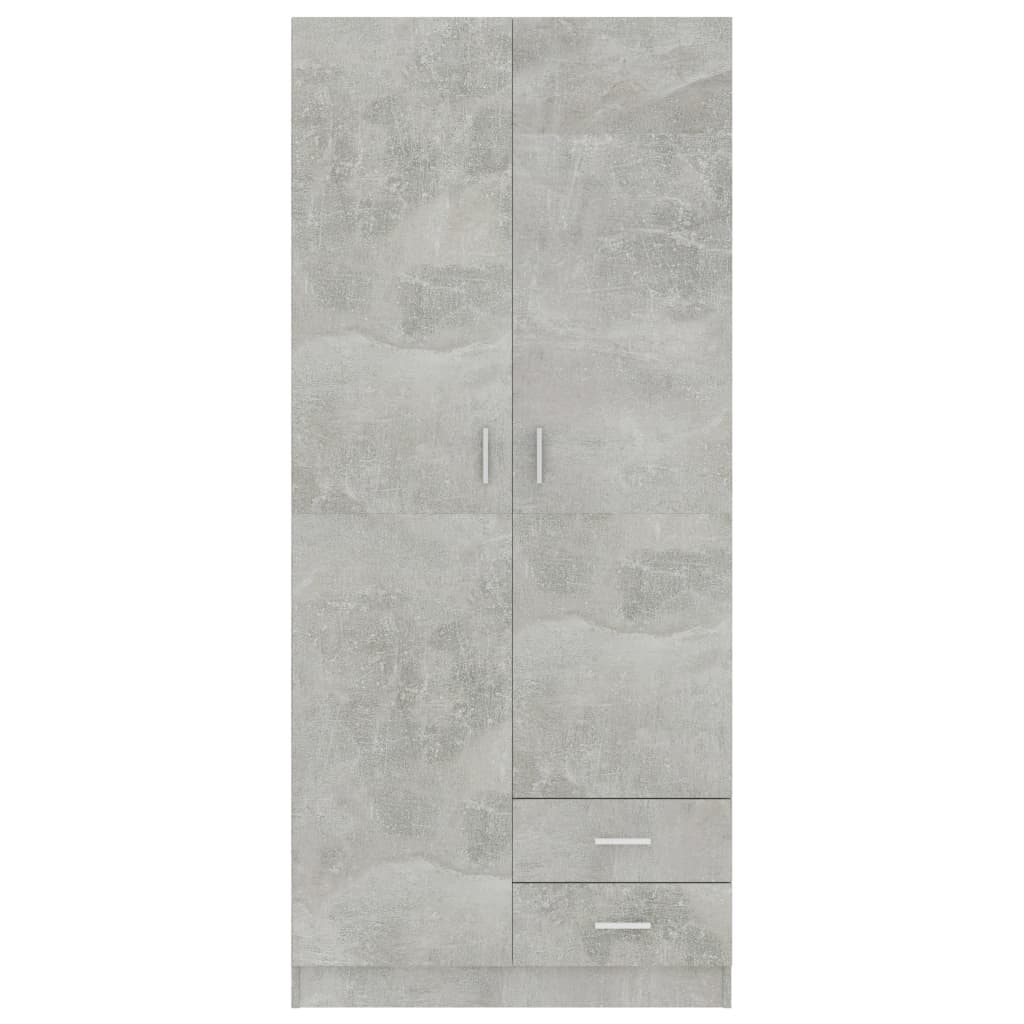 vidaXL Ντουλάπα Γκρι του Σκυροδέματος 80 x 52 x 180 εκ. Επεξ. Ξύλο