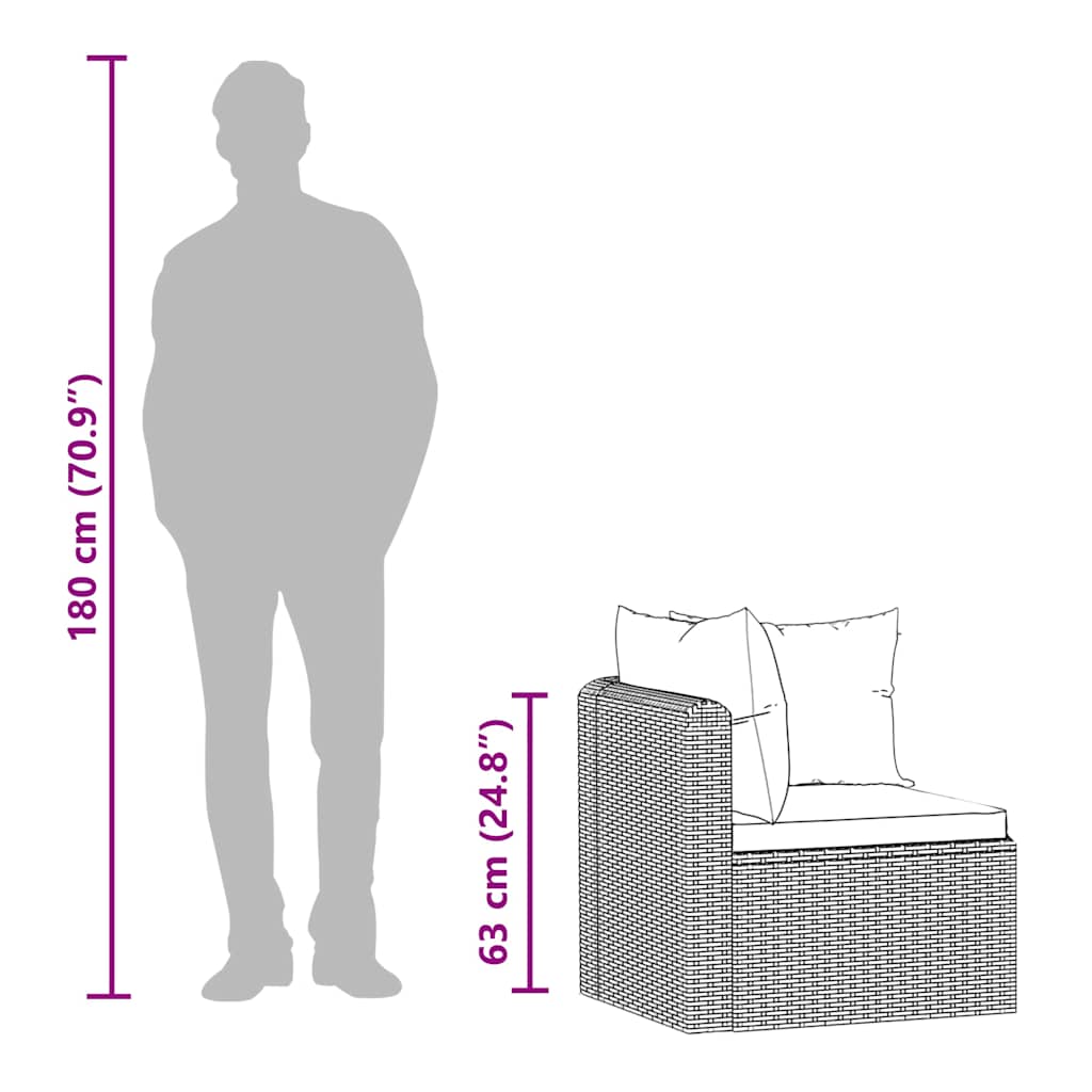 vidaXL Σετ Καναπέ Κήπου 2 Τεμαχίων Μαύρο Συνθετικό Ρατάν με Μαξιλάρια