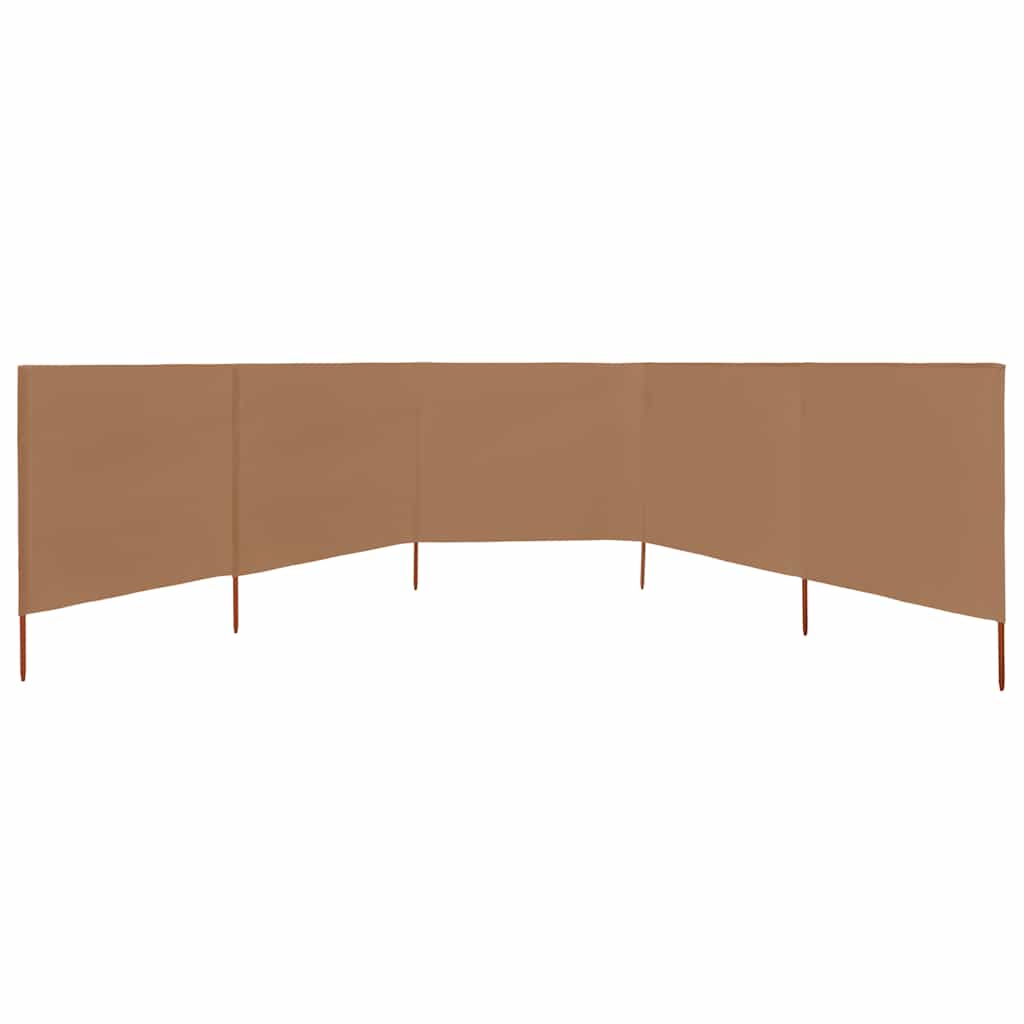 vidaXL Προστατευτικό Αέρα με 5 Πάνελ Taupe 600 x 120 εκ. Υφασμάτινο
