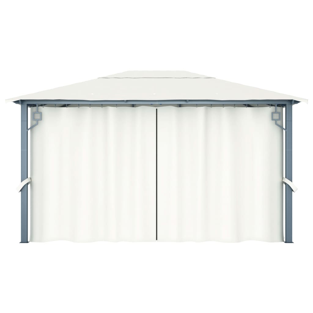 vidaXL Κιόσκι με Κουρτίνα Κρεμ 400 x 300 εκ. Αλουμινίου