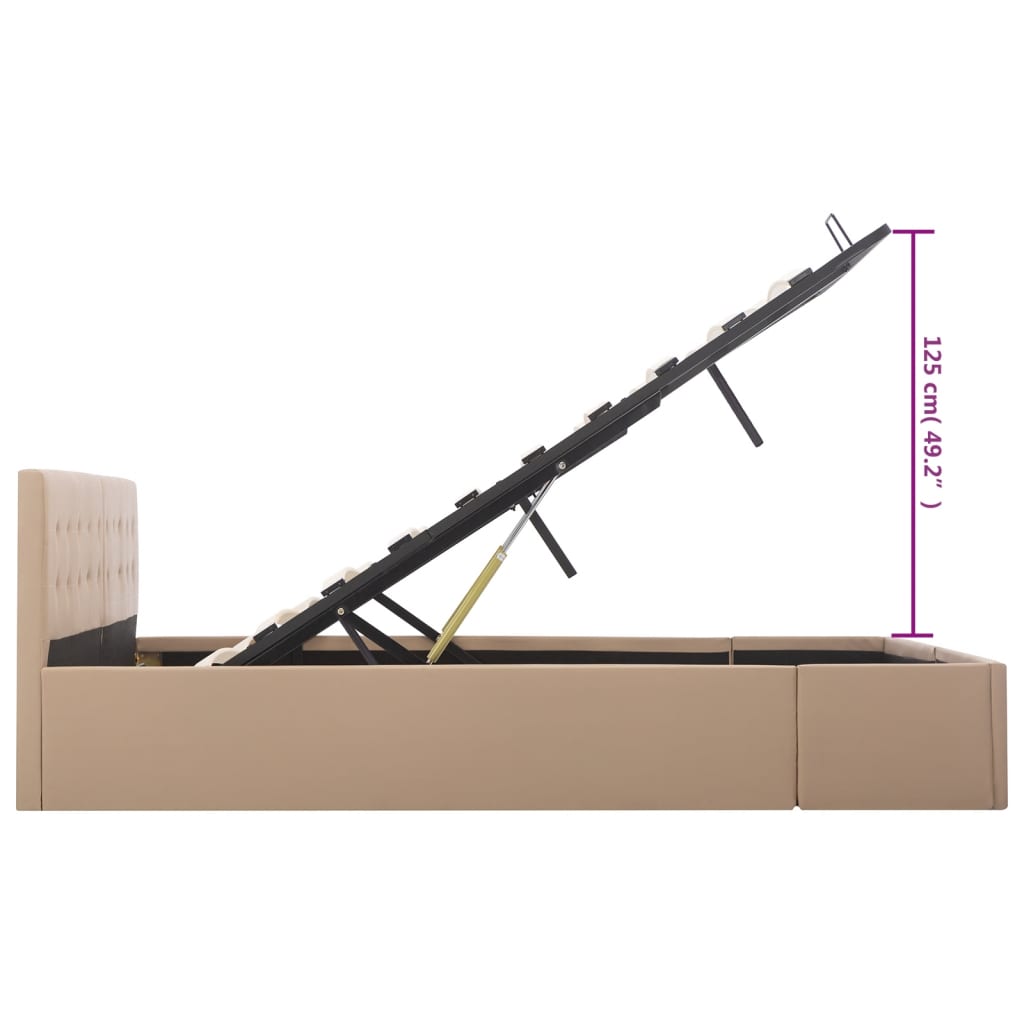 vidaXL Πλαίσιο Κρεβατιού με Αποθ. Χώρο Καπουτσίνο 180x200 εκ Δερματίνη