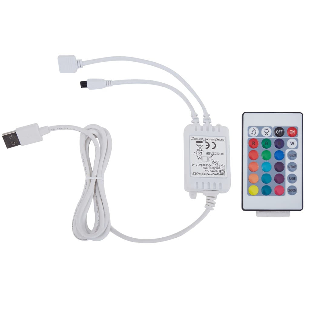 vidaXL Πλαίσιο Κρεβατιού με Αποθ. Χώρο/LED Καφέ 120x200 εκ. Ύφασμα