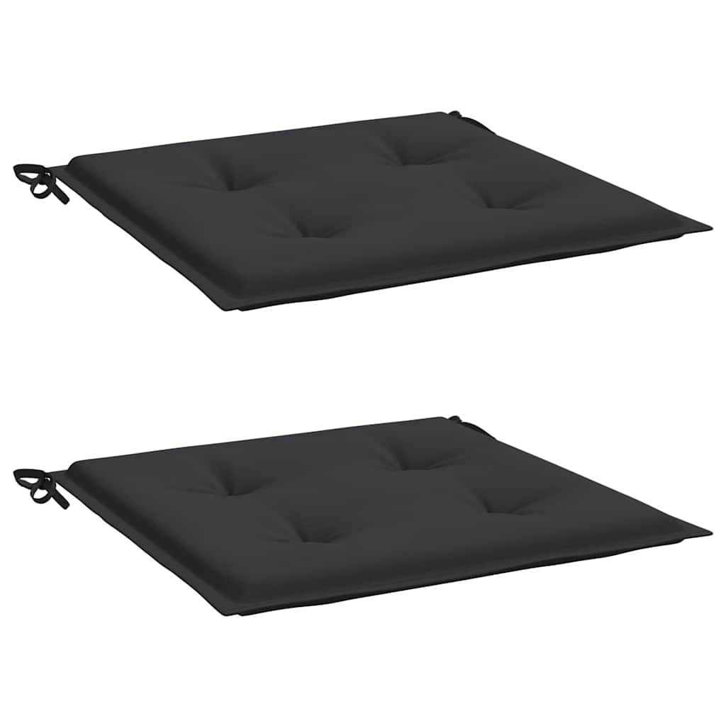 vidaXL Μαξιλάρια Καρέκλας Κήπου 2 τεμ. Μαύρα 50x50x4 εκ. Oxford Ύφασμα