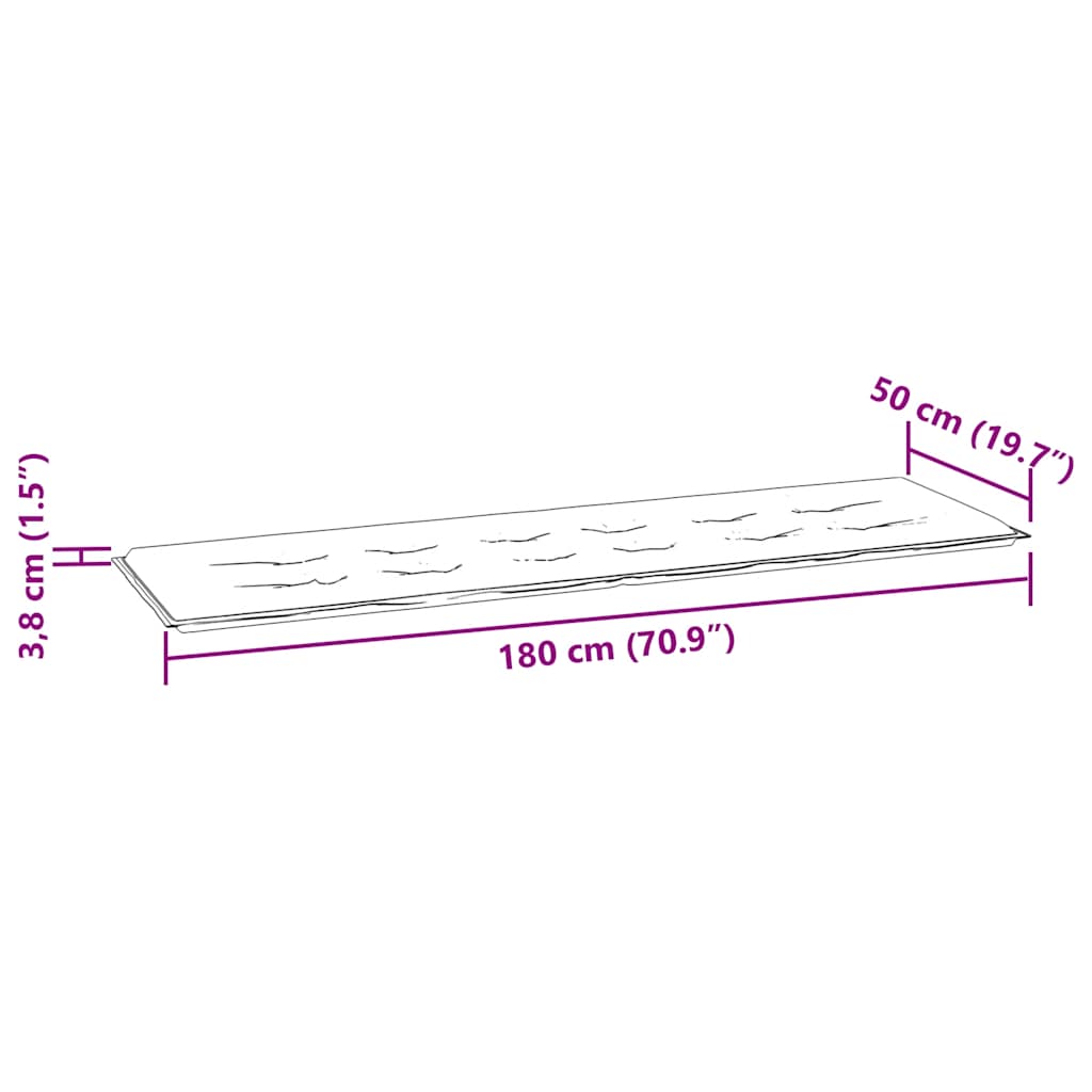 vidaXL Μαξιλάρι Πάγκου Κήπου Taupe 180x50x4 εκ. Ύφασμα Oxford