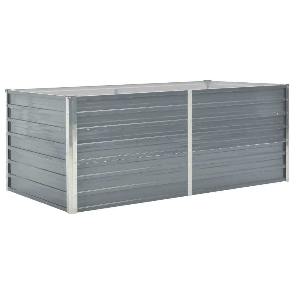 vidaXL Ζαρντινιέρα Ψηλή Γκρι 160 x 80 x 45 εκ. Γαλβανισμένος Χάλυβας