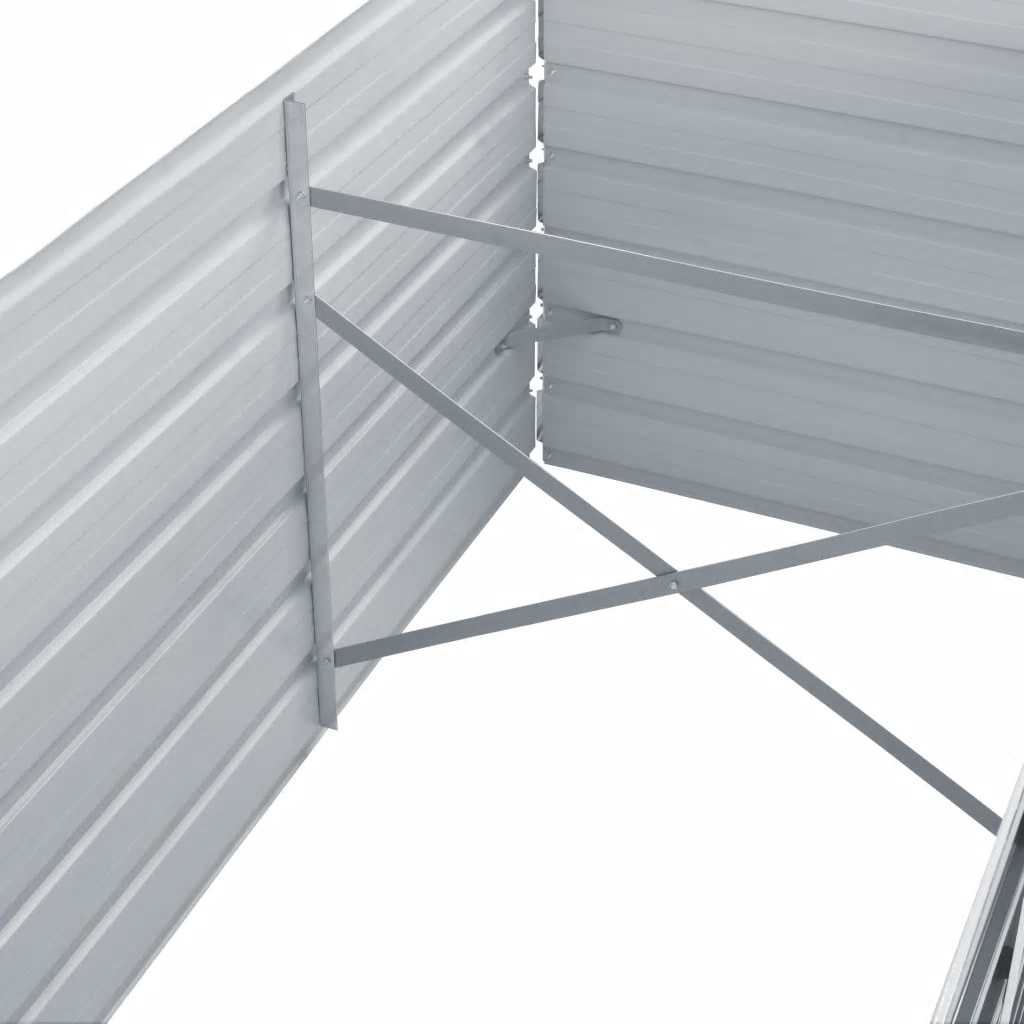 vidaXL Ζαρντινιέρα Ψηλή Γκρι 160 x 80 x 45 εκ. Γαλβανισμένος Χάλυβας