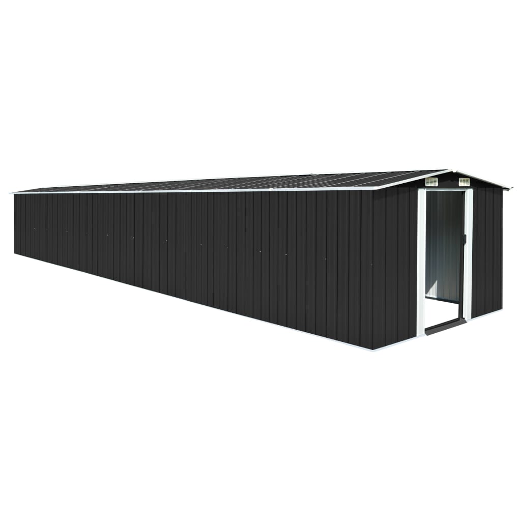 vidaXL Αποθήκη Κήπου Ανθρακί 257 x 779 x 181 εκ. Γαλβανισμένο Ατσάλι