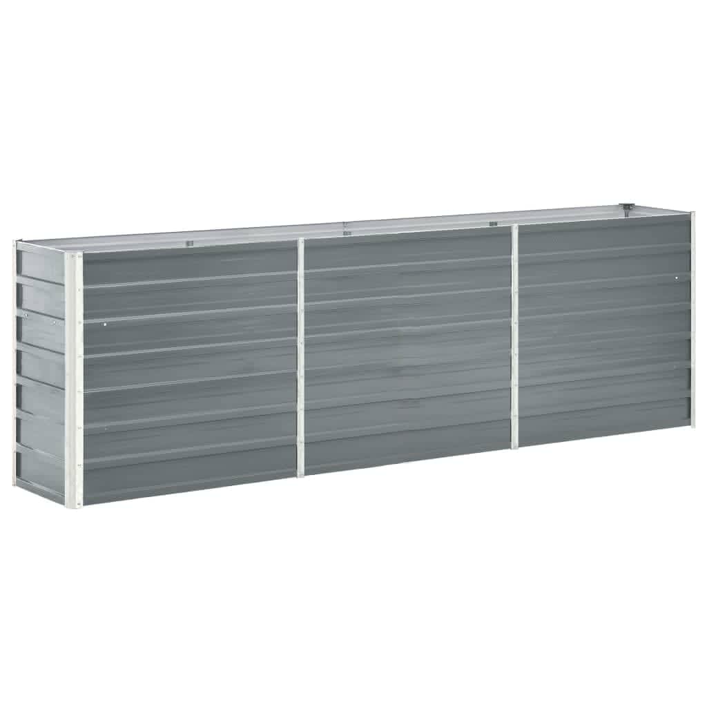 vidaXL Ζαρντινιέρα Υπερυψωμένη Γκρι 240x40x77 εκ. Γαλβανισμ. Χάλυβας