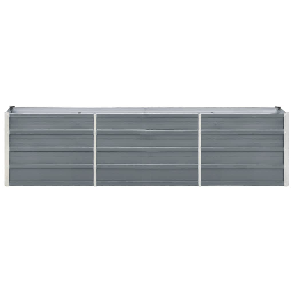 vidaXL Ζαρντινιέρα Υπερυψωμένη Γκρι 240x40x45 εκ. Γαλβανισμ. Χάλυβας
