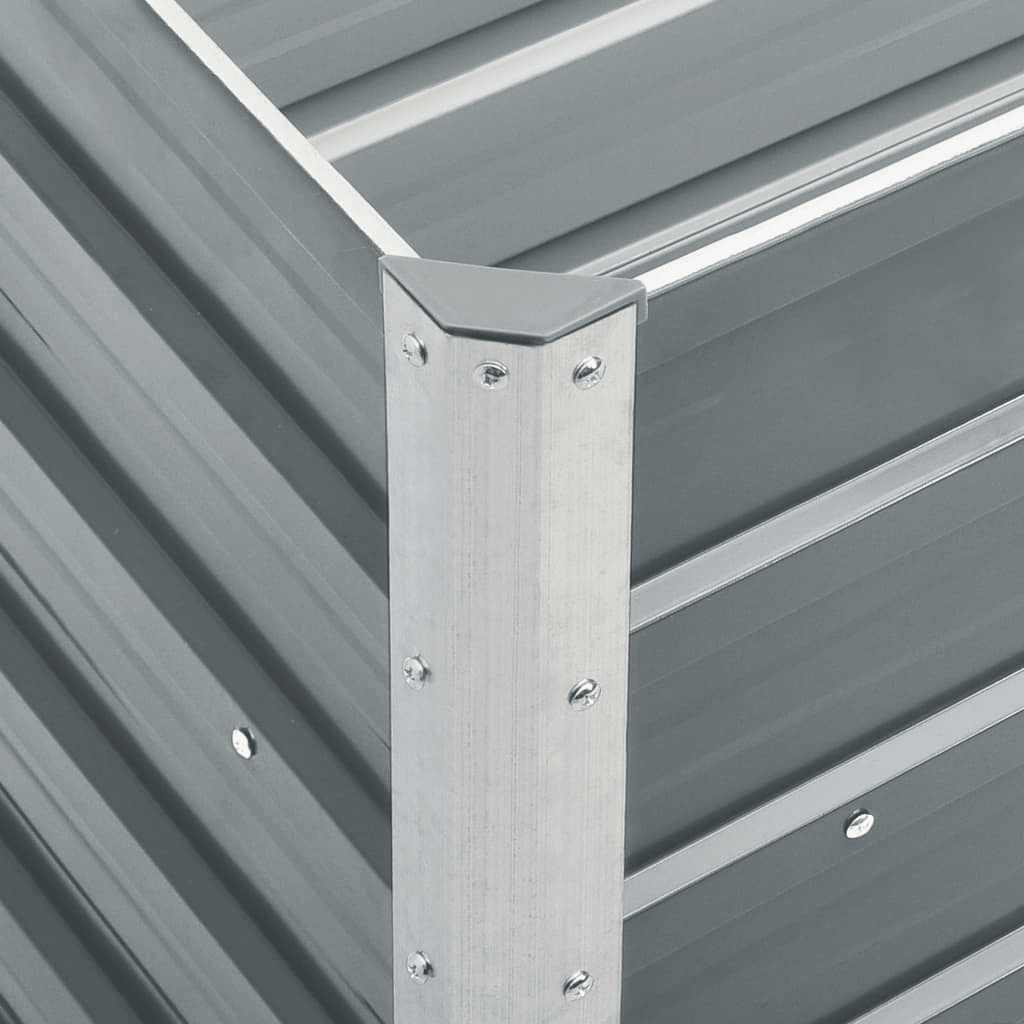 vidaXL Ζαρντινιέρα Υπερυψωμένη Γκρι 240x40x45 εκ. Γαλβανισμ. Χάλυβας