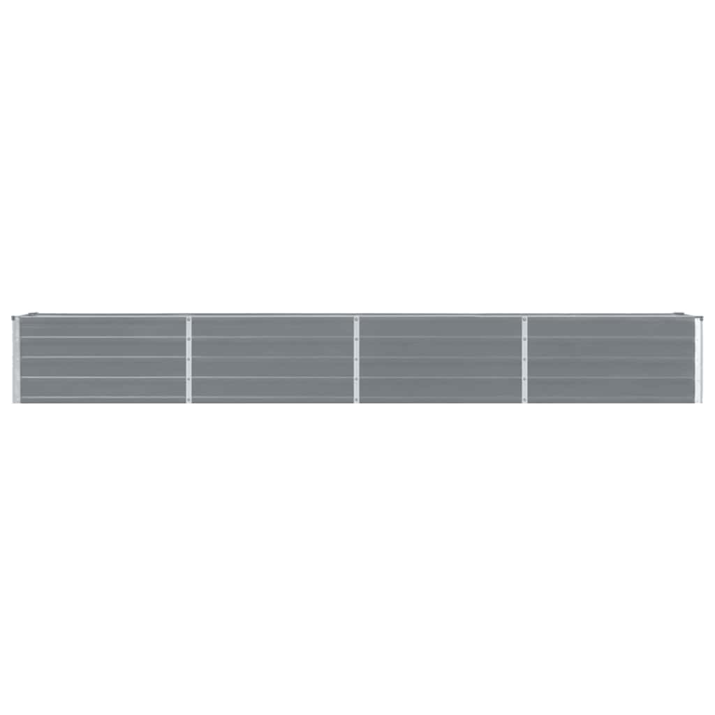 vidaXL Ζαρντινιέρα Υπερυψωμένη Γκρι 320x40x45 εκ. Γαλβανισμ. Χάλυβας