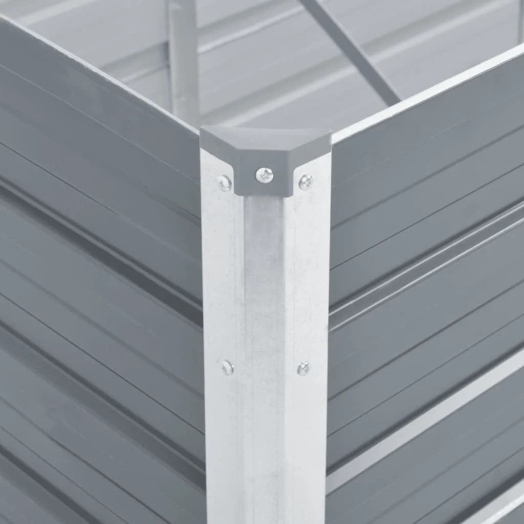vidaXL Ζαρντινιέρα Υπερυψωμένη Γκρι 320x40x45 εκ. Γαλβανισμ. Χάλυβας