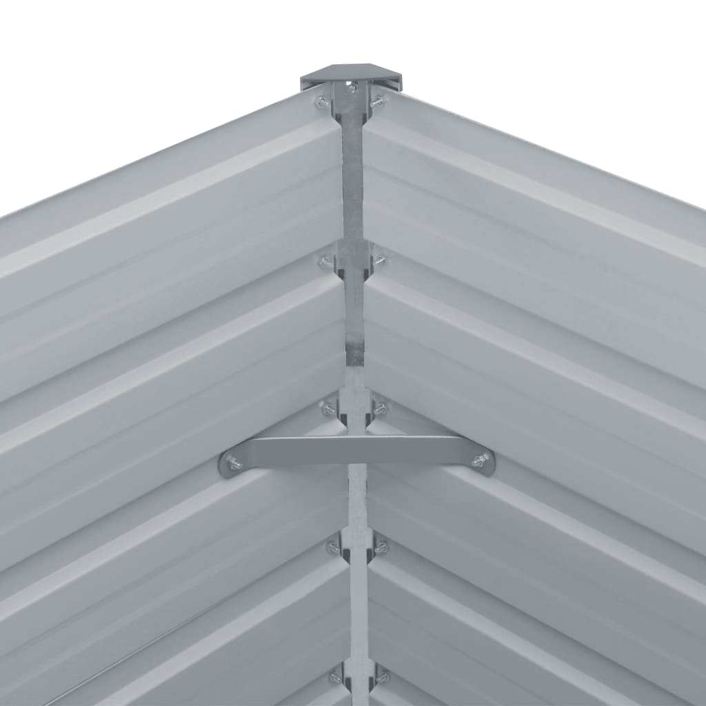 vidaXL Ζαρντινιέρα Υπερυψωμένη Γκρι 320x40x45 εκ. Γαλβανισμ. Χάλυβας