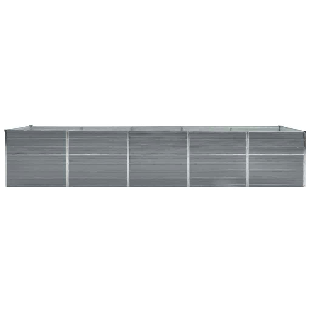 vidaXL Ζαρντινιέρα Υπερυψωμένη Γκρι 400x80x45 εκ. Γαλβαν. Χάλυβας