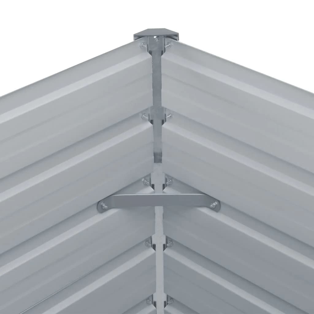 vidaXL Ζαρντινιέρα Υπερυψωμένη Γκρι 400x80x45 εκ. Γαλβαν. Χάλυβας
