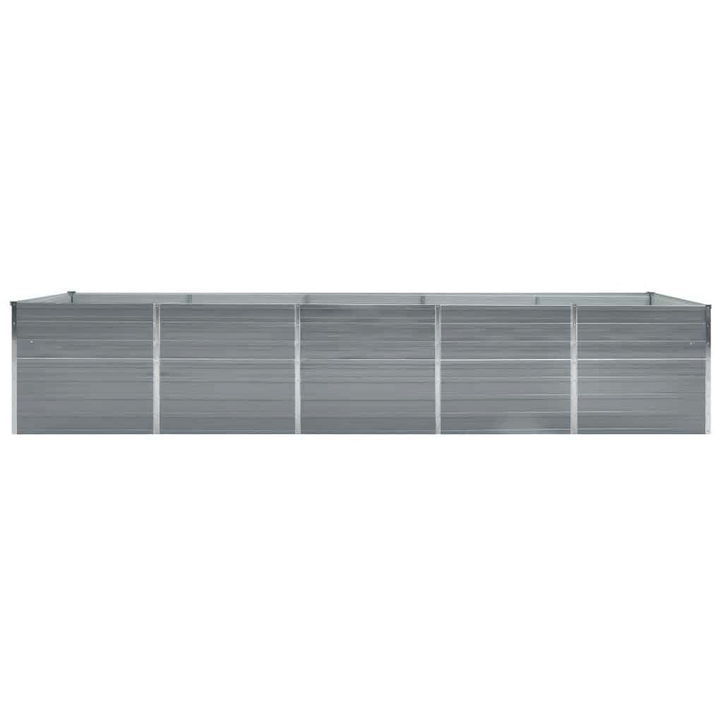vidaXL Ζαρντινιέρα Υπερυψωμένη Γκρι 400x80x77 εκ. Γαλβαν. Χάλυβας