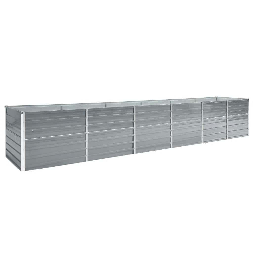vidaXL Ζαρντινιέρα Υπερυψωμένη Γκρι 480x80x77 εκ. Γαλβαν. Χάλυβας