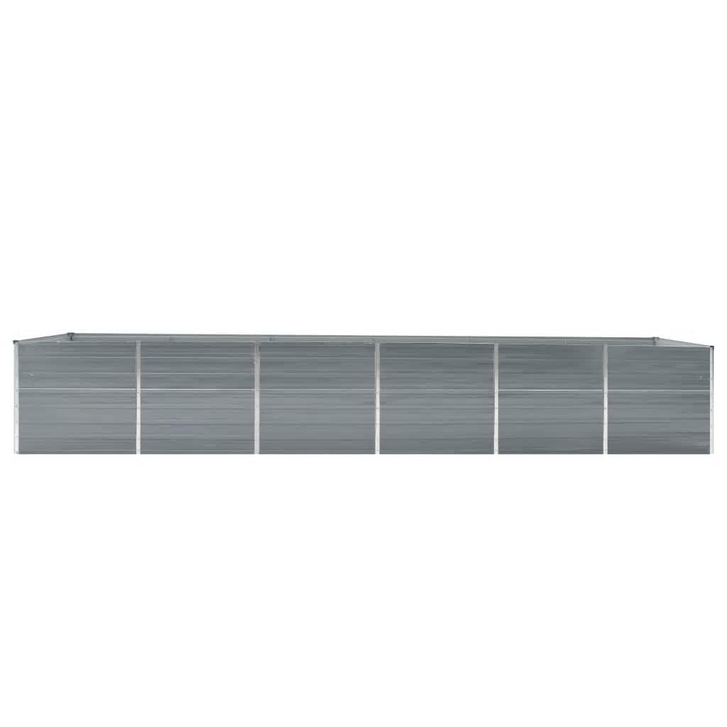 vidaXL Ζαρντινιέρα Υπερυψωμένη Γκρι 480x80x77 εκ. Γαλβαν. Χάλυβας