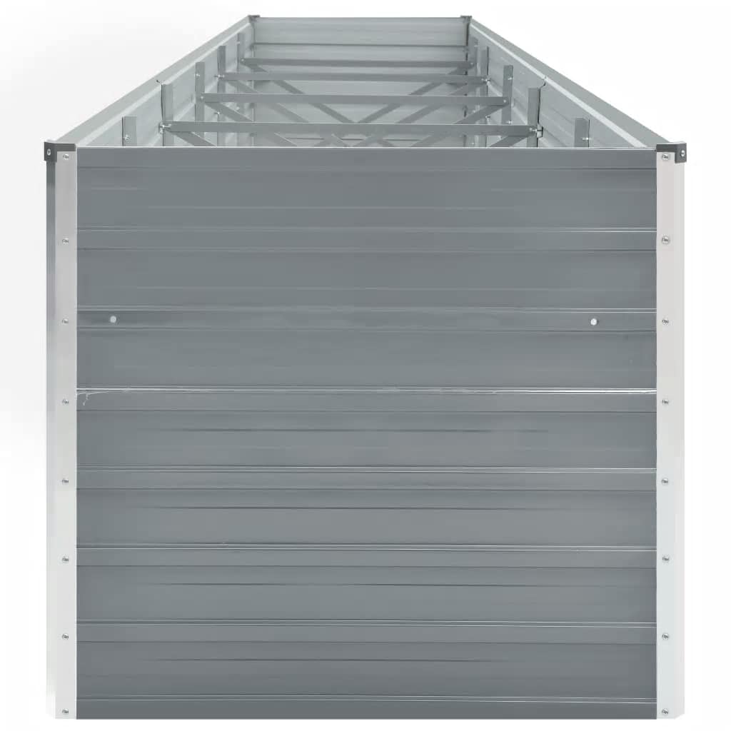 vidaXL Ζαρντινιέρα Υπερυψωμένη Γκρι 480x80x77 εκ. Γαλβαν. Χάλυβας