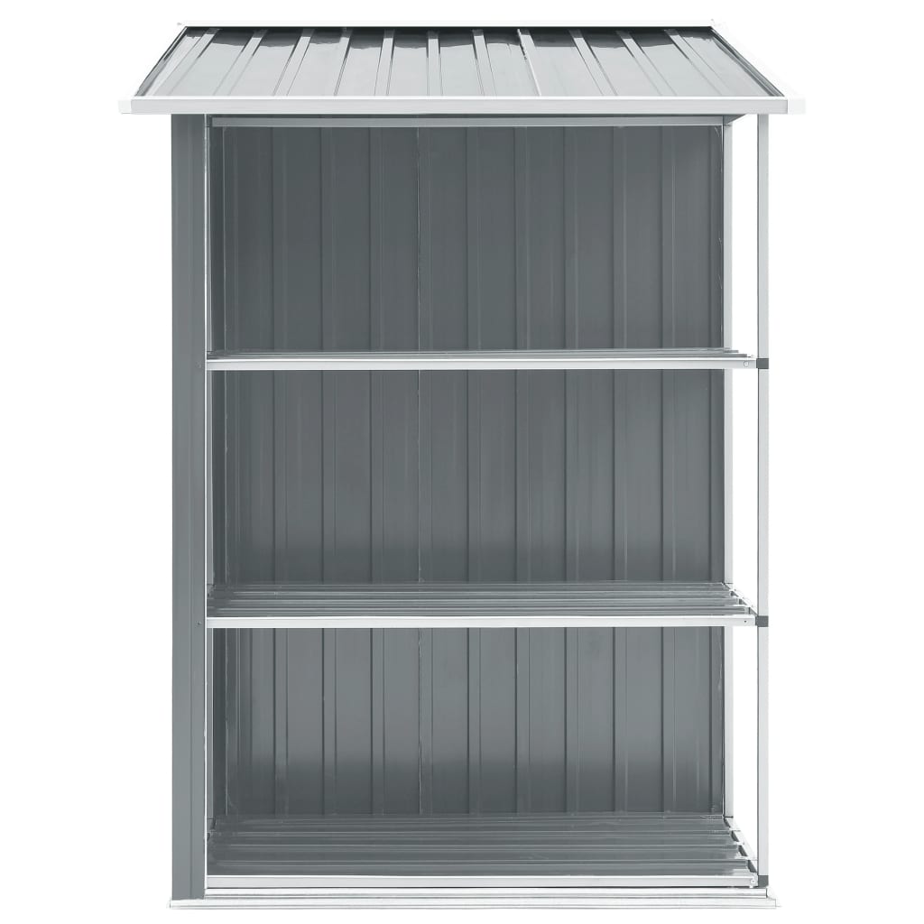 vidaXL Αποθήκη Κήπου με Ράφια Γκρι 205 x 130 x 183 εκ. Σιδερένια