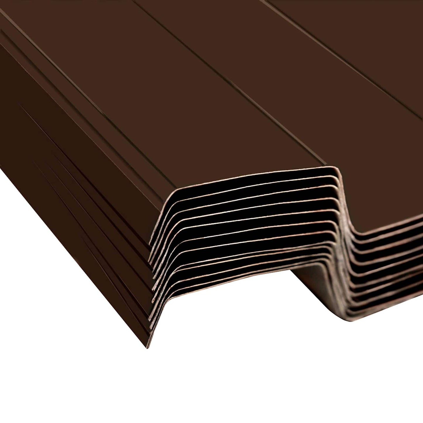 vidaXL Πάνελ οροφής 12 pcs Καφέ 129 x 45 εκ. Γαλβανισμένος χάλυβας