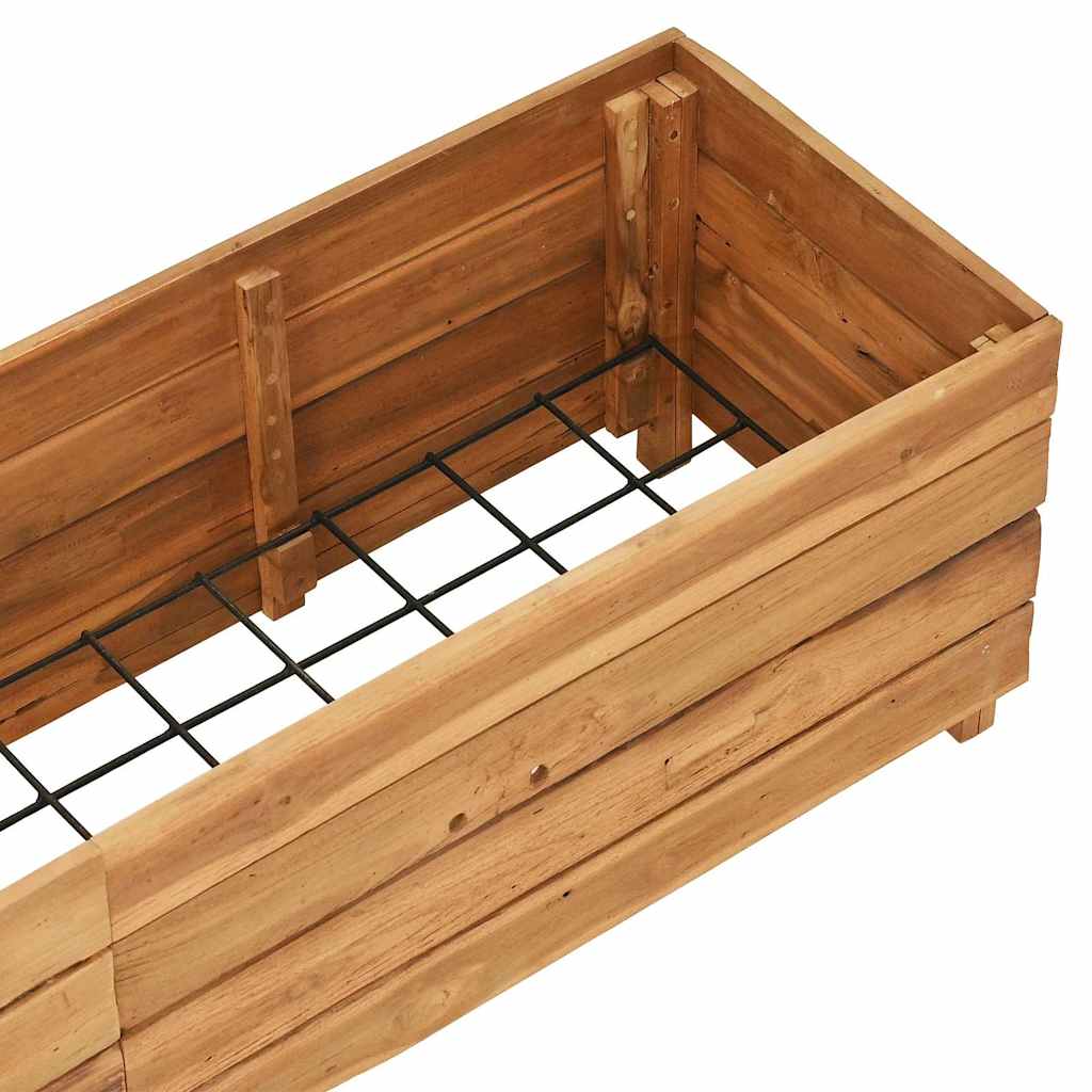 vidaXL Ζαρντινιέρα Υπερυψωμένη 150x40x38 εκ. Ανακυκλ. Ξύλο Teak/Ατσάλι