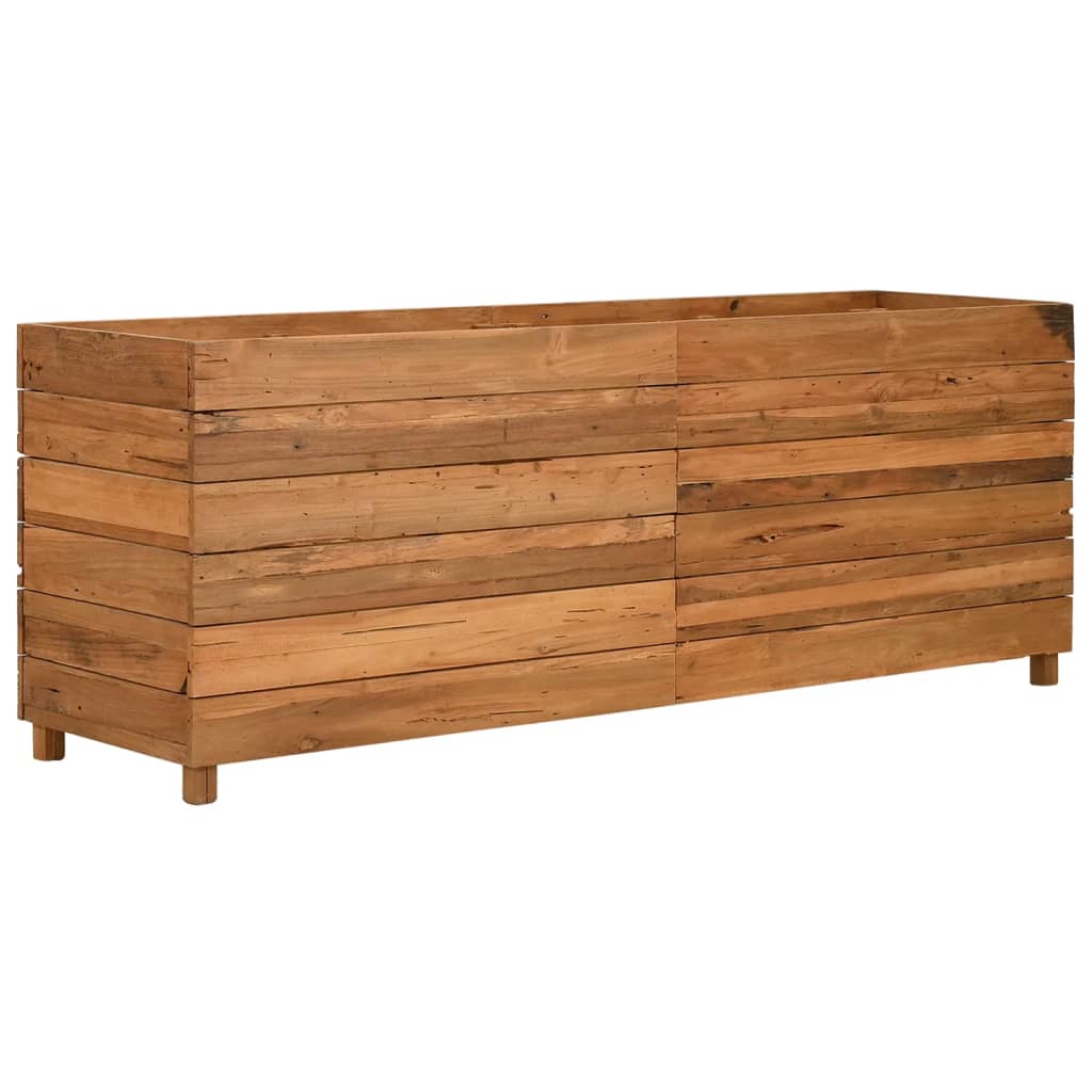 vidaXL Ζαρντινιέρα Υπερυψωμένη 150x40x55 εκ. Ανακυκλ. Ξύλο Teak/Ατσάλι