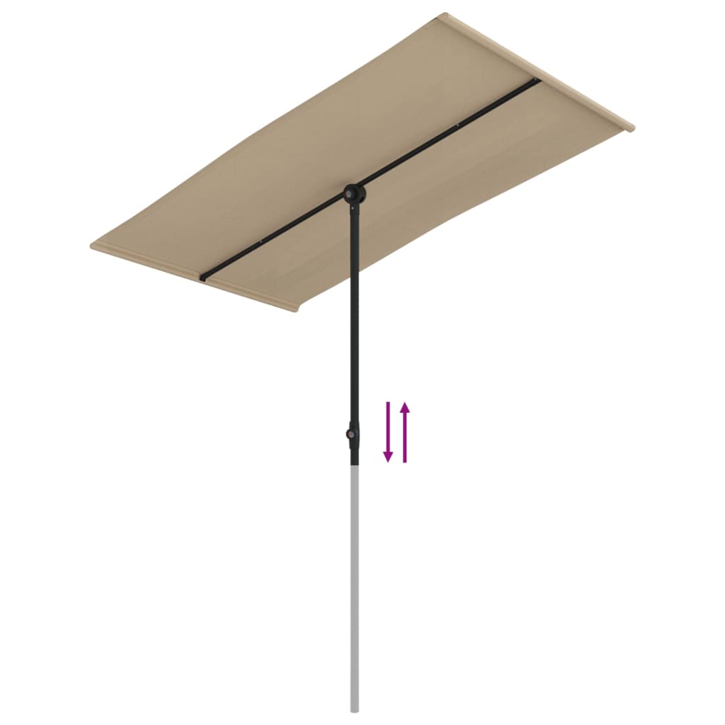 vidaXL Ομπρέλα Κήπου Taupe 180 x 110 εκ. με Ιστό Αλουμινίου