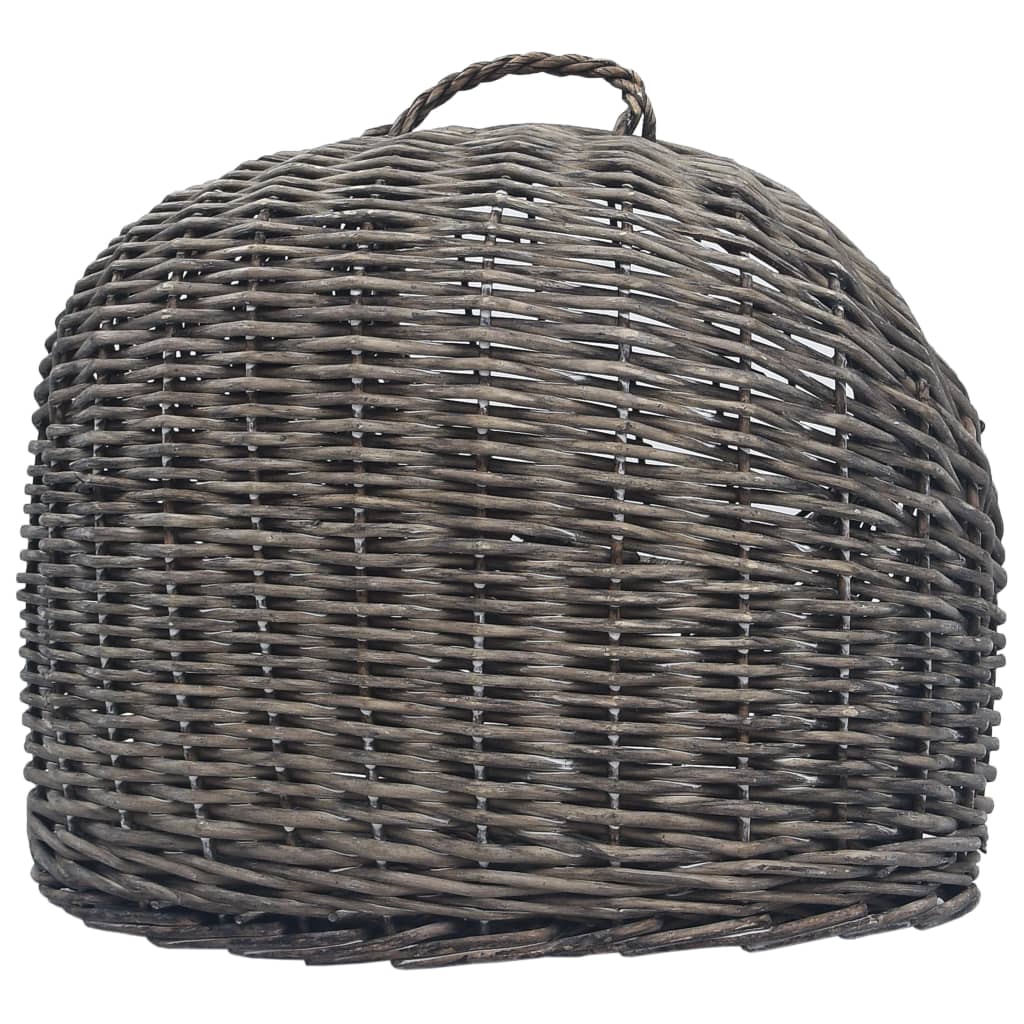 vidaXL Καλάθι Μεταφοράς Γάτας Γκρι 60x45x45 εκ. από Φυσικό Ξύλο Ιτιάς