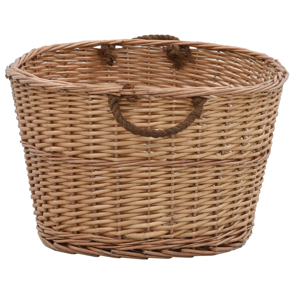 vidaXL Καλάθι Καυσόξυλων με Λαβές Μεταφοράς 88x57x34 εκ. Φυσική Ιτιά