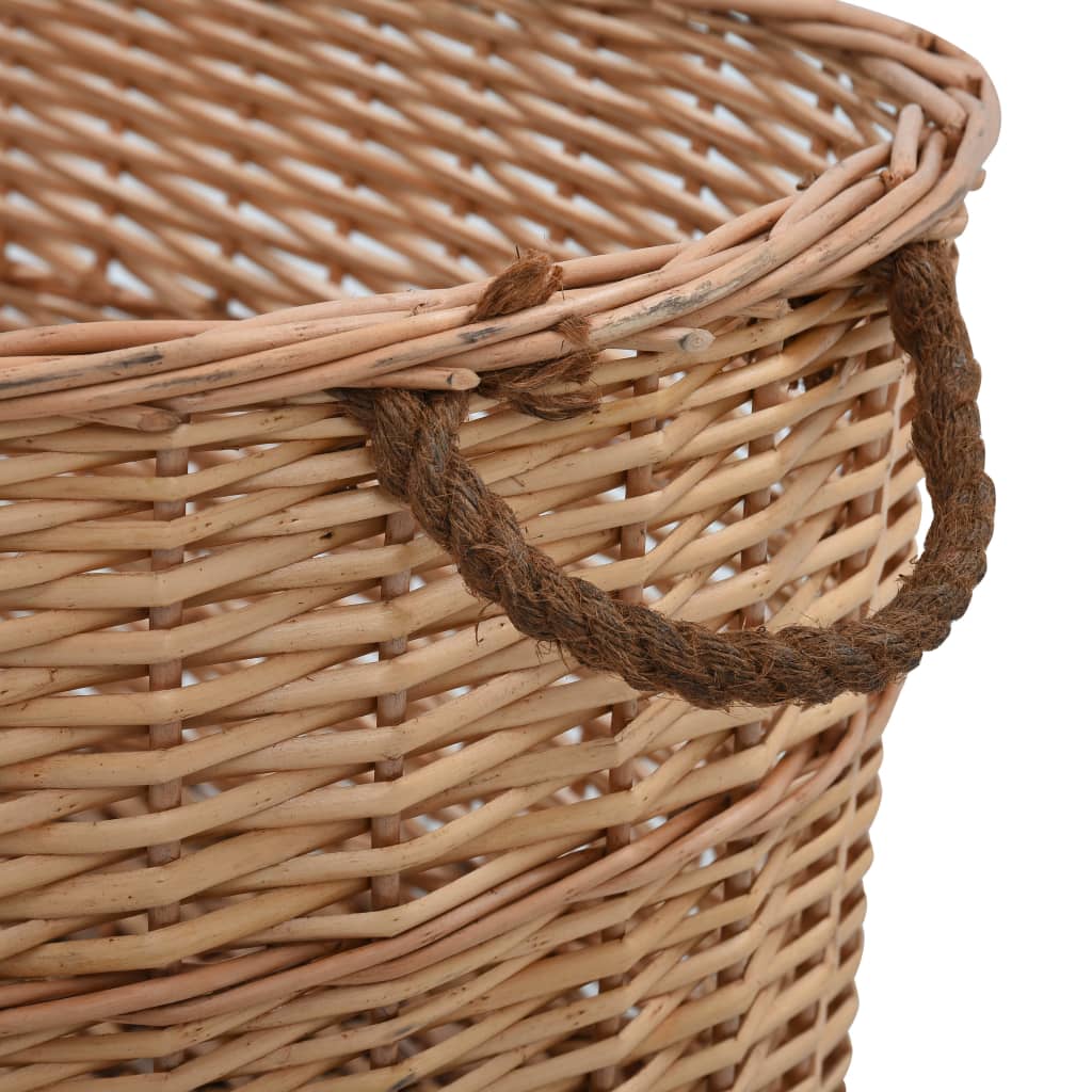 vidaXL Καλάθι Καυσόξυλων με Λαβές Μεταφοράς 88x57x34 εκ. Φυσική Ιτιά