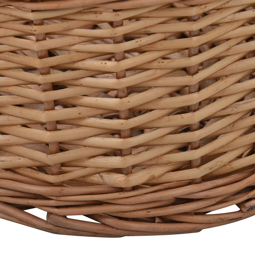vidaXL Καλάθι Καυσόξυλων με Λαβές Μεταφοράς 88x57x34 εκ. Φυσική Ιτιά
