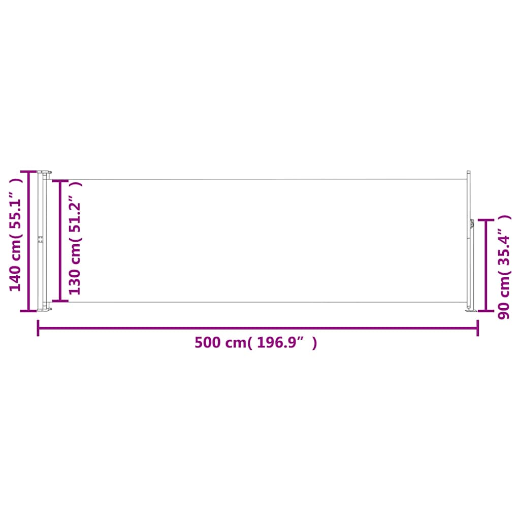 vidaXL Σκίαστρο Πλαϊνό Συρόμενο Βεράντας Μπλε 140 x 500 εκ.