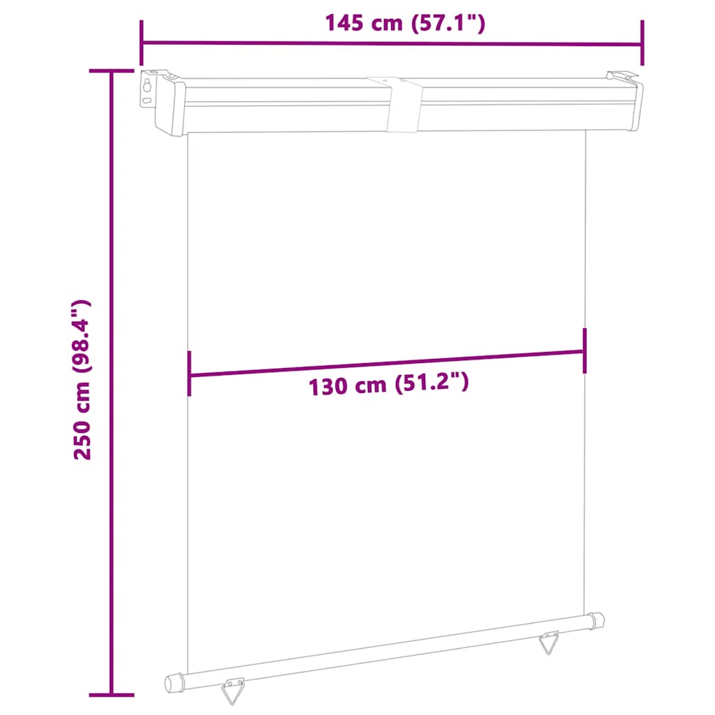 vidaXL Σκίαστρο Βεράντας Πλαϊνό Κρεμ 145 x 250 εκ.